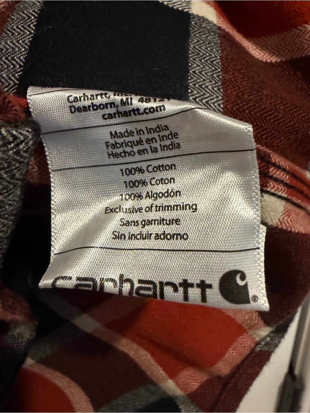 CARHARTT® RUGGED FLEX® RELAXED FIT FLANNEL FLEECE-LINED PLAID SHIRT - Picture 6 of 6